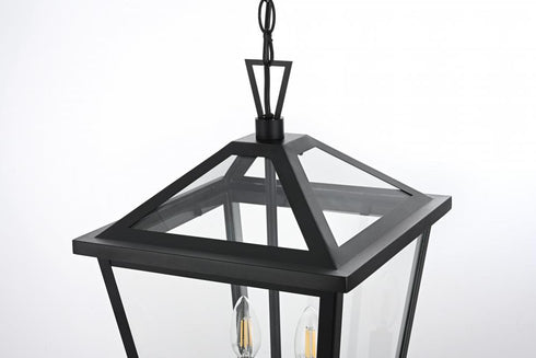 Elegant Lighting Frankford 7 inch Outdoor Pendant in Black Model: OD334H19BK