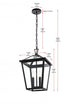 Elegant Lighting Frankford 7 inch Outdoor Pendant in Black Model: OD334H19BK