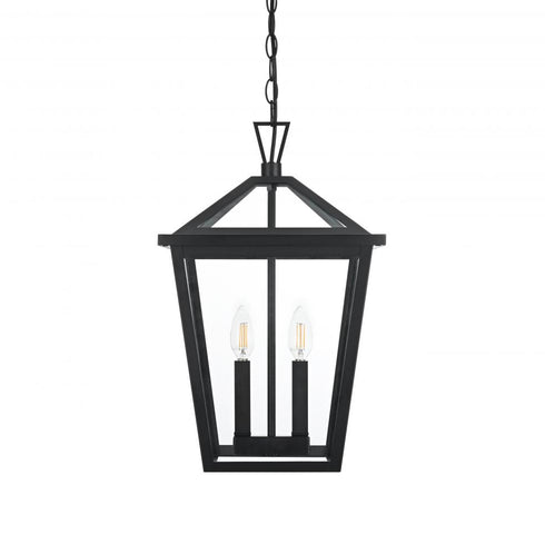 Elegant Lighting Frankford 7 inch Outdoor Pendant in Black Model: OD334H19BK