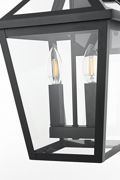 Elegant Lighting Frankford 7 inch Outdoor Pendant in Black Model: OD334W18BK