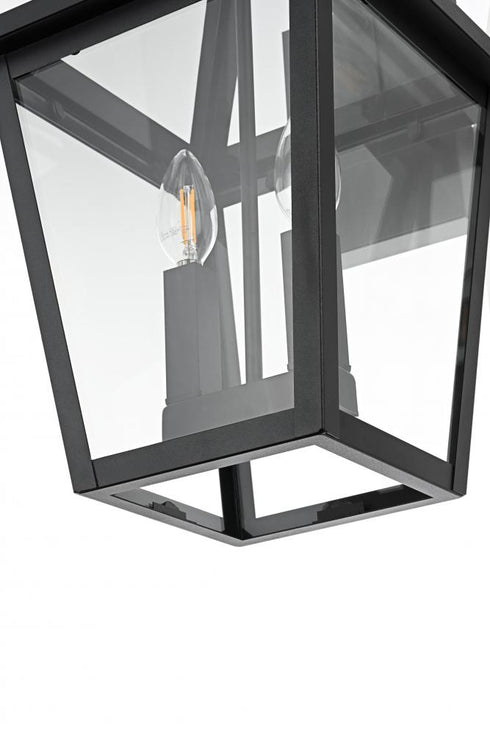 Elegant Lighting Frankford 7 inch Outdoor Pendant in Black Model: OD334W18BK