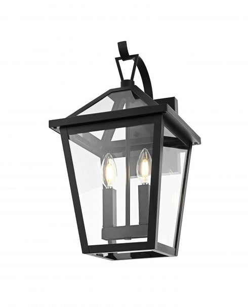Elegant Lighting Frankford 7 inch Outdoor Pendant in Black Model: OD334W18BK