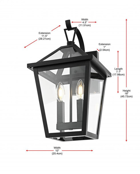 Elegant Lighting Frankford 7 inch Outdoor Pendant in Black Model: OD334W18BK