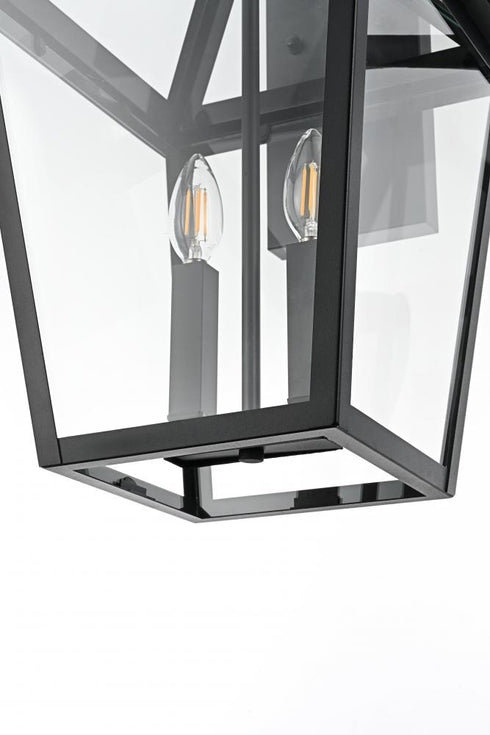 Elegant Lighting Frankford 7 inch Outdoor Pendant in Black Model: OD334W20BK