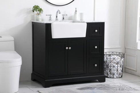 Elegant Lighting Franklin 36 Inch Single Bathroom Vanity in Black Model: VF60236BK