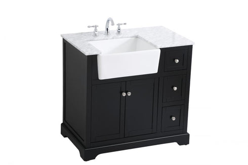 Elegant Lighting Franklin 36 Inch Single Bathroom Vanity in Black Model: VF60236BK