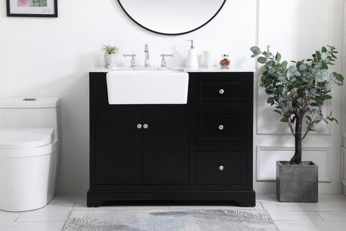 Elegant Lighting Franklin 42 Inch Single Bathroom Vanity in Black Model: VF60242BK