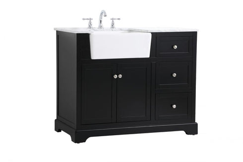 Elegant Lighting Franklin 42 Inch Single Bathroom Vanity in Black Model: VF60242BK