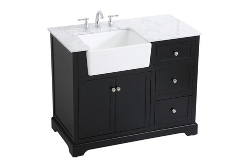 Elegant Lighting Franklin 42 Inch Single Bathroom Vanity in Black Model: VF60242BK