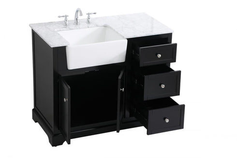 Elegant Lighting Franklin 42 Inch Single Bathroom Vanity in Black Model: VF60242BK