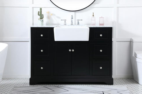 Elegant Lighting Franklin 48 Inch Single Bathroom Vanity in Black Model: VF60248BK