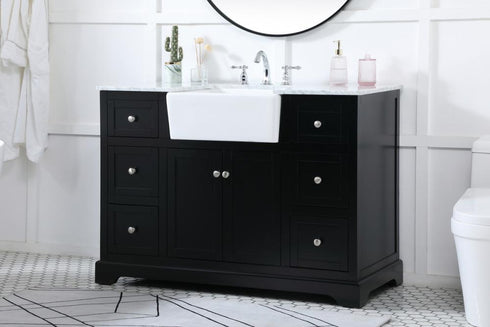 Elegant Lighting Franklin 48 Inch Single Bathroom Vanity in Black Model: VF60248BK