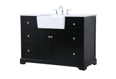 Elegant Lighting Franklin 48 Inch Single Bathroom Vanity in Black Model: VF60248BK