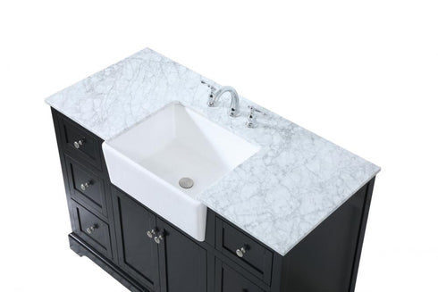 Elegant Lighting Franklin 48 Inch Single Bathroom Vanity in Black Model: VF60248BK