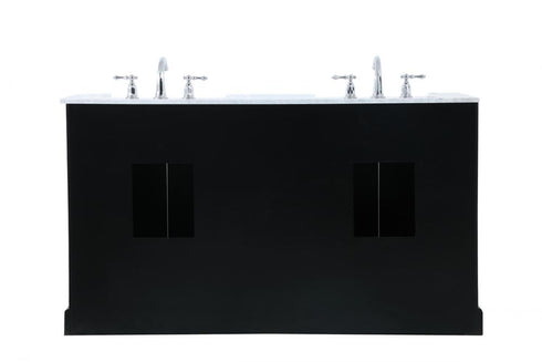 Elegant Lighting Franklin 60 Inch Double Bathroom Vanity in Black Model: VF60260DBK