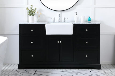 Elegant Lighting Franklin 60 Inch Single Bathroom Vanity in Black Model: VF60260BK