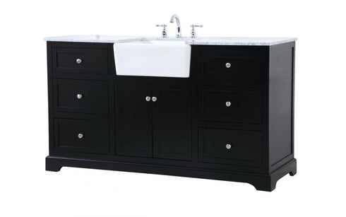Elegant Lighting Franklin 60 Inch Single Bathroom Vanity in Black Model: VF60260BK