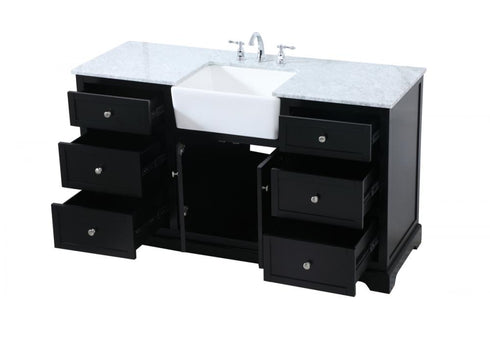 Elegant Lighting Franklin 60 Inch Single Bathroom Vanity in Black Model: VF60260BK