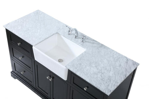 Elegant Lighting Franklin 60 Inch Single Bathroom Vanity in Black Model: VF60260BK