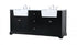 Elegant Lighting Franklin 72 Inch Double Bathroom Vanity in Black Model: VF60272DBK