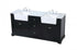 Elegant Lighting Franklin 72 Inch Double Bathroom Vanity in Black Model: VF60272DBK