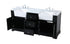 Elegant Lighting Franklin 72 Inch Double Bathroom Vanity in Black Model: VF60272DBK