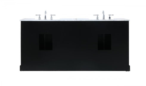Elegant Lighting Franklin 72 Inch Double Bathroom Vanity in Black Model: VF60272DBK