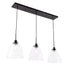 Elegant Lighting Frey 3 light in Black and Clear glass pendant Model: LD5030D42BK