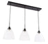Elegant Lighting Frey 3 light in Black and Clear glass pendant Model: LD5030D42BK