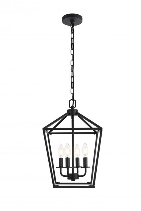 Elegant Lighting Gage 12 inch Lantern Pendant in Black Model: LD511H20BK