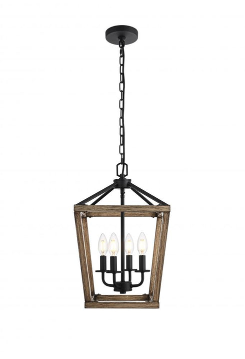 Elegant Lighting Gage 12 inch Lantern Pendant in Black Model: LD511H20BK
