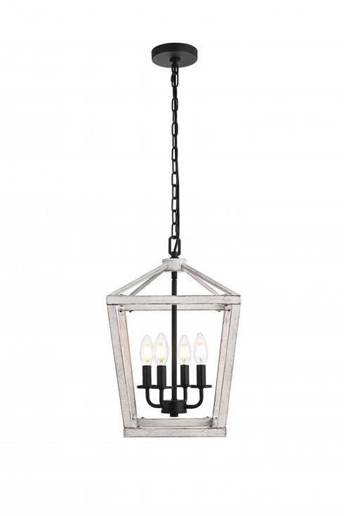 Elegant Lighting Gage 12 inch Lantern Pendant in Black Model: LD511H20BK
