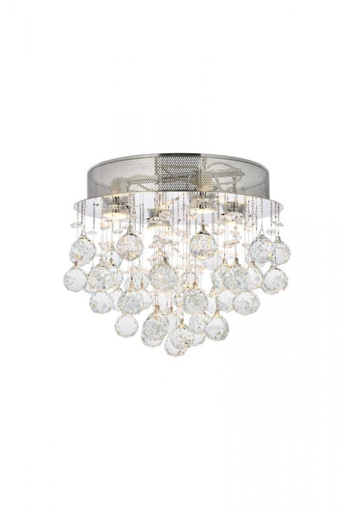 Elegant Lighting Galaxy 4 light in Chrome Flush Mount Clear Royal Cut Crystal Model: V2006F14C/RC