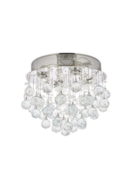 Elegant Lighting Galaxy 4 light in Chrome Flush Mount Clear Royal Cut Crystal Model: V2006F14C/RC