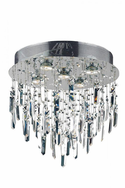 Elegant Lighting Galaxy 5 light in Chrome Flush Mount Clear Royal Cut Crystal Model: V2006F16SC/RC