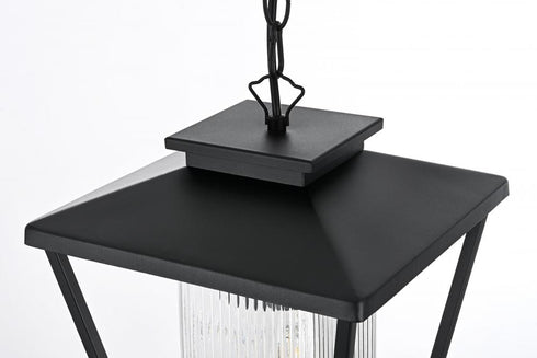 Elegant Lighting Gaul 7 inch Outdoor Pendant in Black Model: OD306H14BK