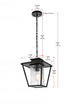 Elegant Lighting Gaul 7 inch Outdoor Pendant in Black Model: OD306H14BK