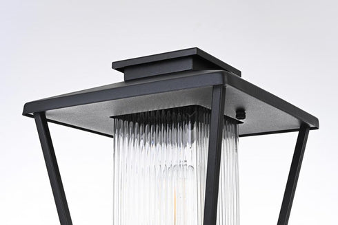 Elegant Lighting Gaul 7 inch Outdoor Pendant in Black Model: OD306P17BK