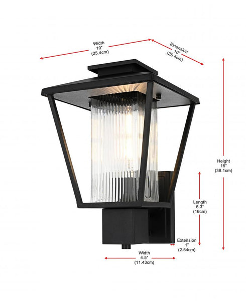 Elegant Lighting Gaul 7 inch Outdoor Pendant in Black Model: OD306W15BK