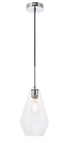 Elegant Lighting Gene 1 light in Black and Clear glass pendant Model: LD2260BK