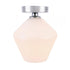 Elegant Lighting Gene 1 light in Black and Frosted white glass Flush mount Model: LD2255BK
