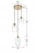 Elegant Lighting Gene 17.5 inch Pendant Clear Shade in Satin Gold in Satin Gold and Clear Finish Model: LD2268SG