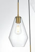 Elegant Lighting Gene 17.5 inch Pendant Clear Shade in Satin Gold in Satin Gold and Clear Finish Model: LD2268SG