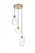 Elegant Lighting Gene 17.5 inch Pendant Clear Shade in Satin Gold in Satin Gold and Clear Finish Model: LD2268SG