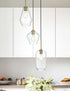 Elegant Lighting Gene 17.5 inch Pendant Clear Shade in Satin Gold in Satin Gold and Clear Finish Model: LD2268SG
