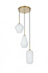 Elegant Lighting Gene 17.5 inch Pendant Frosted White in Satin Gold in Satin Gold and Frosted White Finish Model: LD2269SG