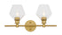 Elegant Lighting Gene 2 light in Black and Clear glass Wall sconce Model: LD2312BK