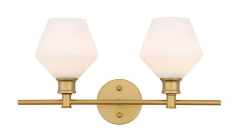 Elegant Lighting Gene 2 light in Black and Frosted white glass Wall sconce Model: LD2313BK