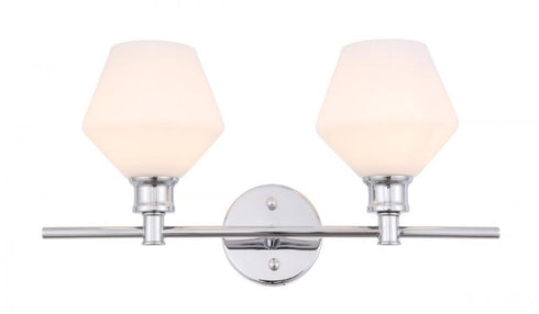 Elegant Lighting Gene 2 light in Black and Frosted white glass Wall sconce Model: LD2313BK