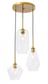 Elegant Lighting Gene 3 light in Black and Clear glass pendant Model: LD2268BK